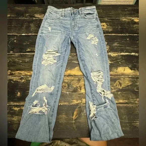 AMERICAN EAGLE NEXT LEVEL STRETCH HI RIGH RISE JEGGING SIZE 0 - Picture 1 of 8